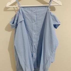 Forever 21 Pinstripe Off-the-shoulder Top (S)